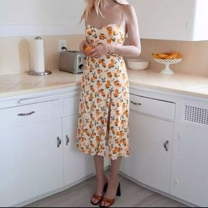 NEW midi dress with lemons, size small